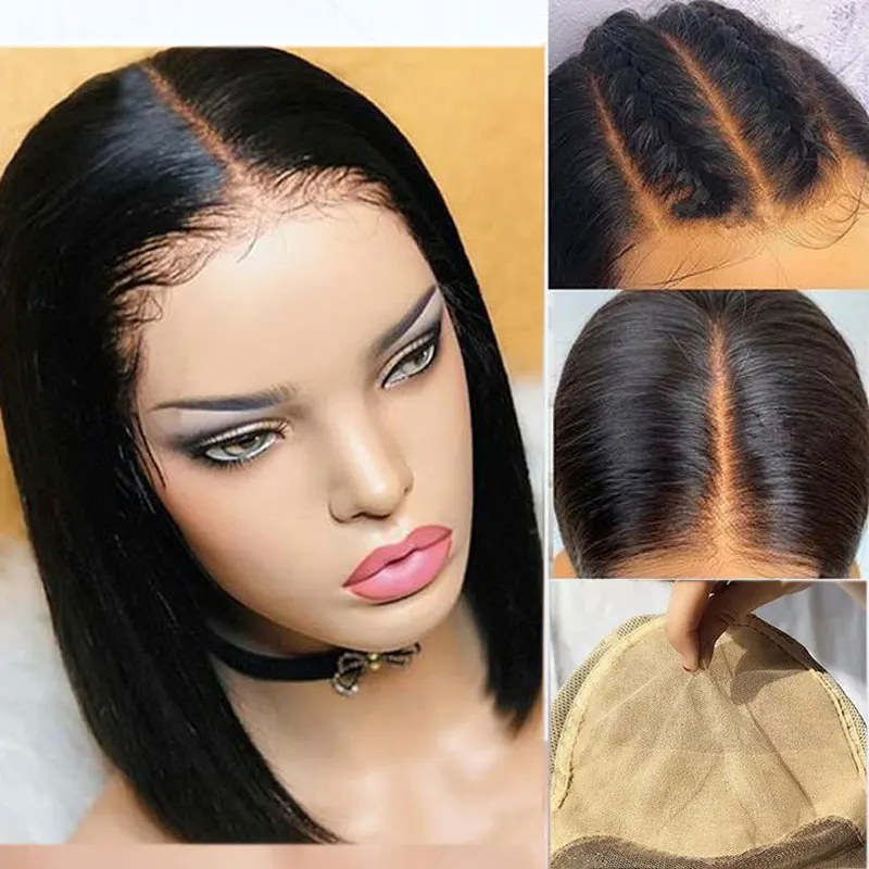 Fake Scalp Invisible 13x6 Lace Front Human Hair Wig Short Blunt Cut Straight Indian Remy Preplucked And Bleached Knots Closure
Fake Scalp Invisible 13x6 Lace Front Human Hair Wig Short Blunt Cut Straight Indian Remy Preplucked And Bleached Knots Closure