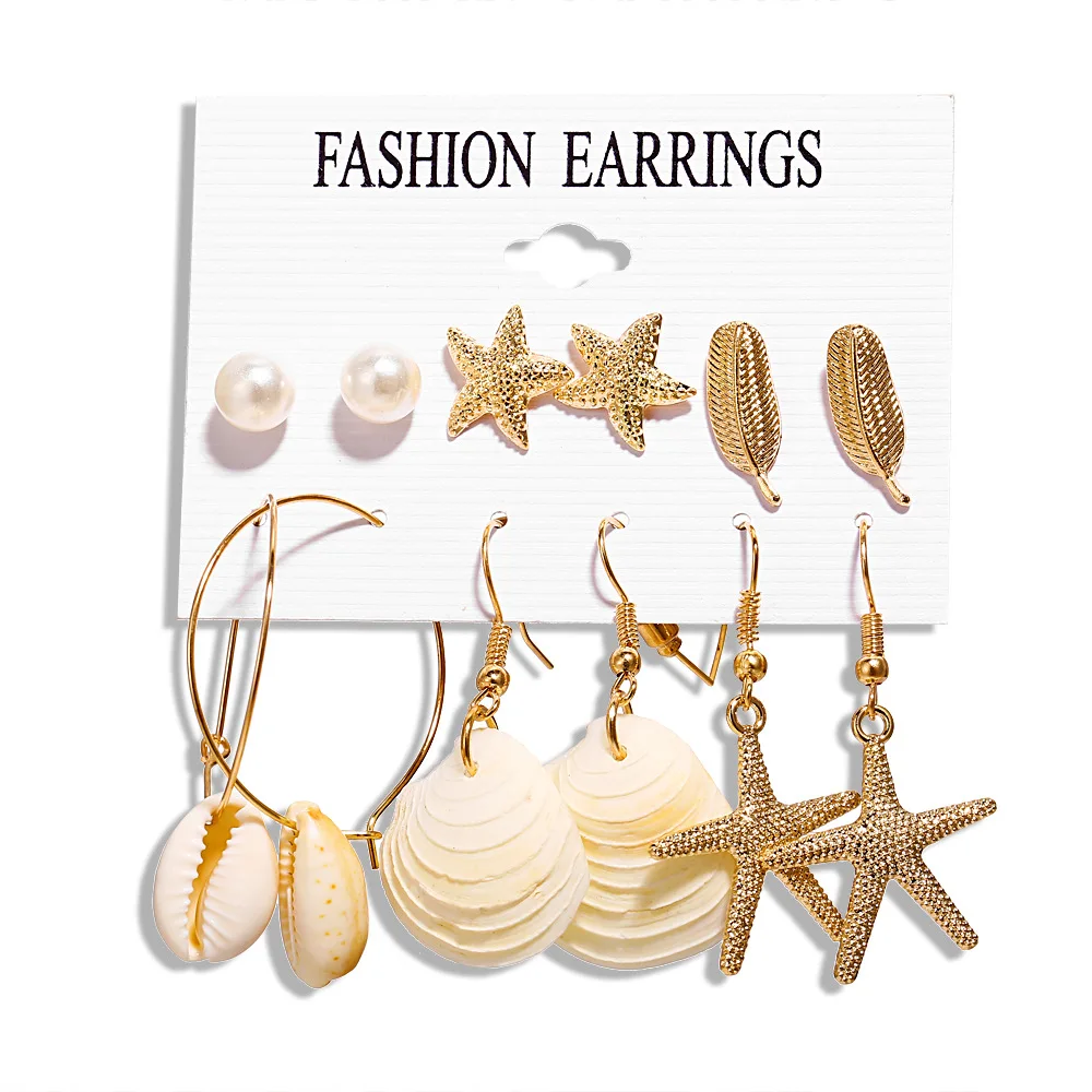 European and American Hot Sales New Set Of 6 Pairs Of Ear Nail Jewelry Creative Retro Flowers Love Shell Pendant Earrings
European and American Hot Sales New Set Of 6 Pairs Of Ear Nail Jewelry Creative Retro Flowers Love Shell Pendant Earrings