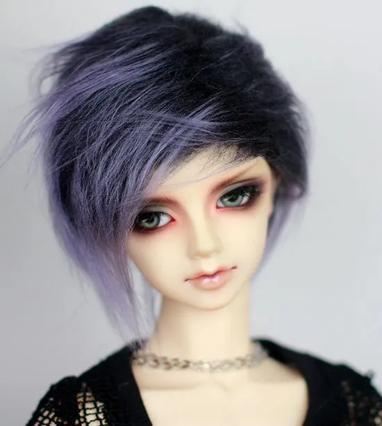 BJD парик из меха фиолетовый короткий волос парики для 1/3 1/4 1/6 DD SD MDD MSD кукла мех