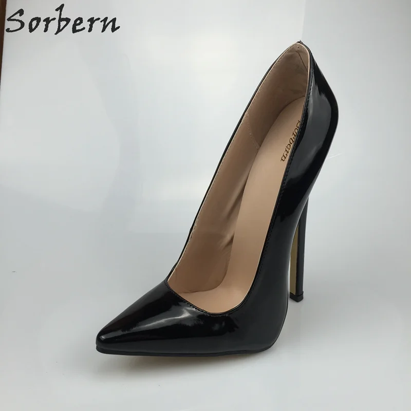 Sorbern Women Pumps Plus Size Unisex Party Shoes Large Size 36-46 Slip On Pointed Toe Fashion Ladies Party Shoes Custom Color