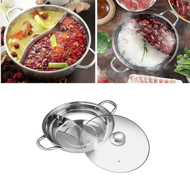 Multifunctional Stainless Steel Double Hot Pot Cookware Non-stick Cooking Pots With Glass Lid
Multifunctional Stainless Steel Double Hot Pot Cookware Non-stick Cooking Pots With Glass Lid