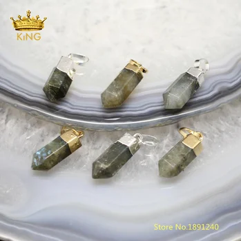 10pcs 7x20mm Natural Flash Labradorite Cut Hexagon Pendant,Plated Silvery/Gold Edged Stone Stick Point Charm Necklace DSS65-1
10pcs 7x20mm Natural Flash Labradorite Cut Hexagon Pendant,Plated Silvery/Gold Edged Stone Stick Point Charm Necklace DSS65-1