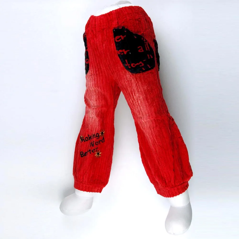 Детские шаровары с буквенным принтом цветочной вышивкой|trousers children|children trouserschildren