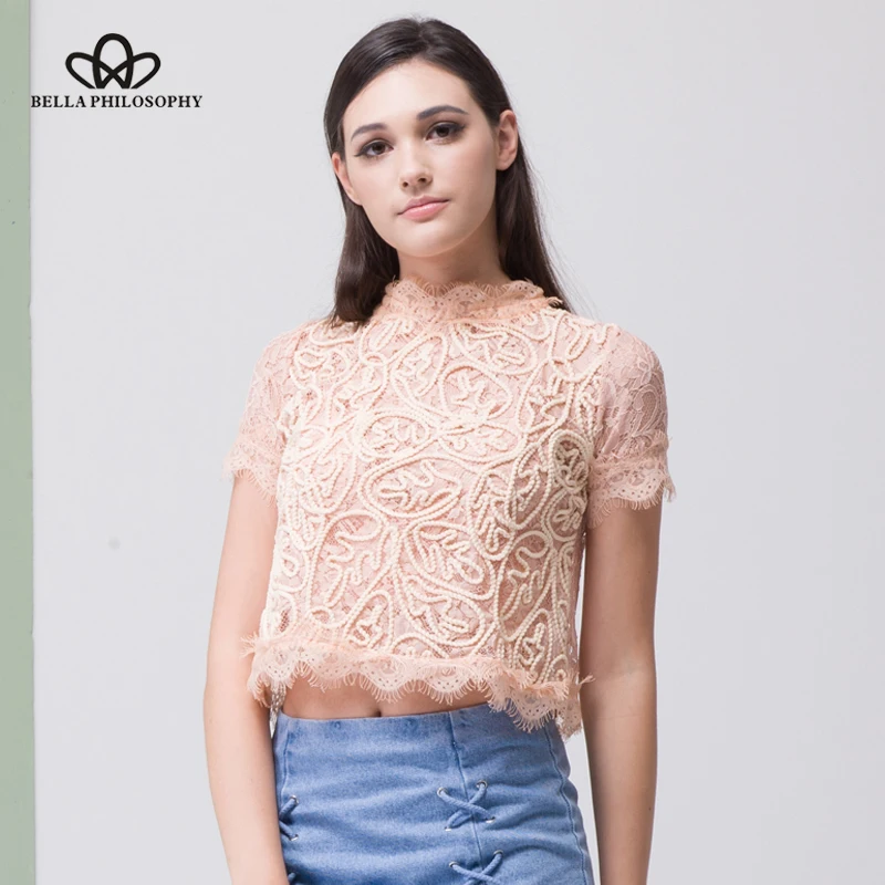 Bella Philosophy spring summer O neck Fashion cotton lace embroidery short sleeved women blouse shirt black zipper
Bella Philosophy spring summer O neck Fashion cotton lace embroidery short sleeved women blouse shirt black zipper