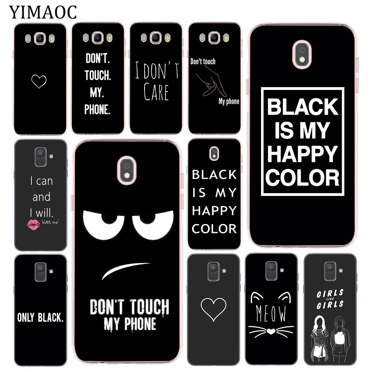 YIMAOC Black is My Happy Color Don't touch my phone Soft Case for Samsung Galaxy A5 J5 J6 J7 2017 J3 2016 A9 A8 A7 A6 Plus 2018
YIMAOC Black is My Happy Color Don't touch my phone Soft Case for Samsung Galaxy A5 J5 J6 J7 2017 J3 2016 A9 A8 A7 A6 Plus 2018