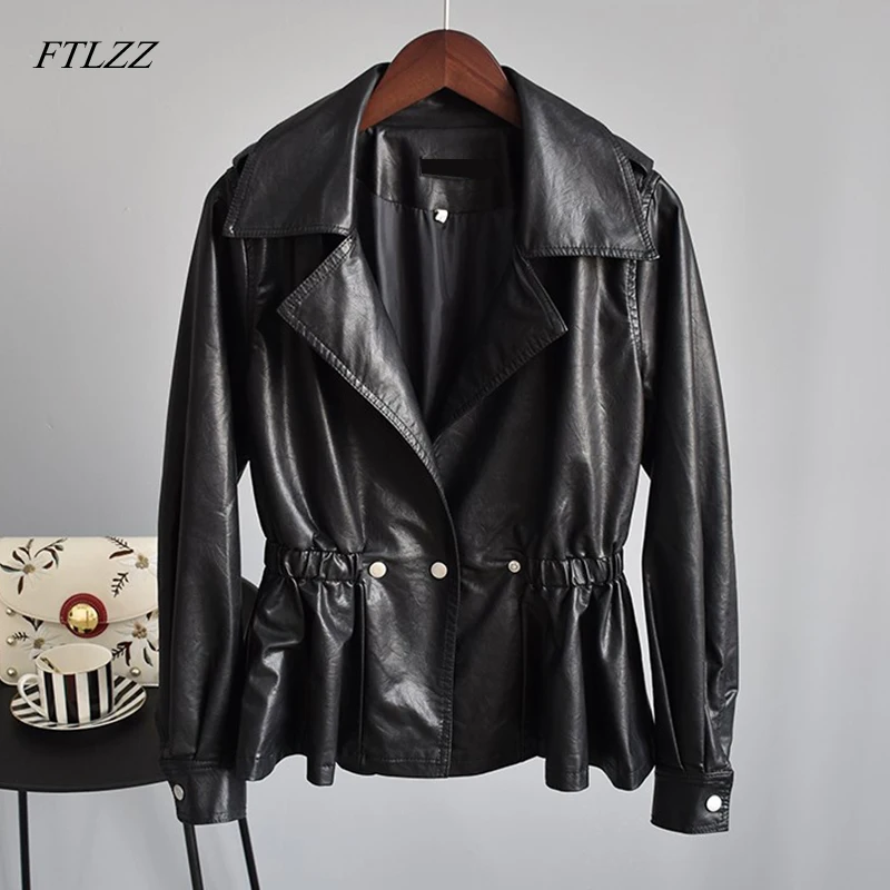 FTLZZ New Spring Autumn Women Pu Leather Jacket Coat Balck Punk Motorcycle Lady Casual Faux Soft Leather Outerwear
FTLZZ New Spring Autumn Women Pu Leather Jacket Coat Balck Punk Motorcycle Lady Casual Faux Soft Leather Outerwear