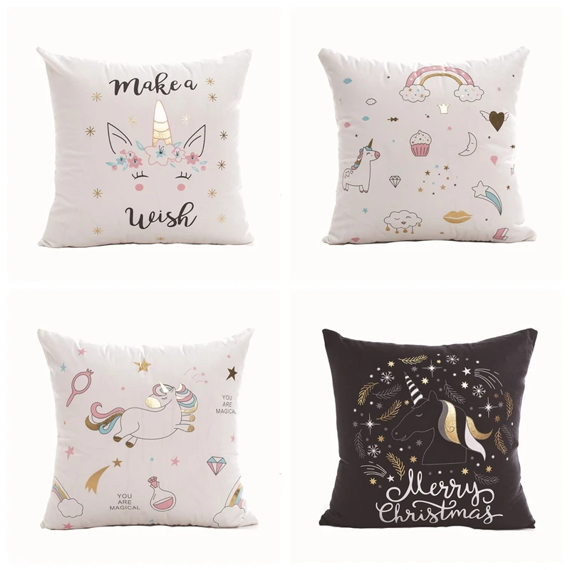 Super Soft Gold Foil Printed Pillows Cartoon Unicorn Velvet Fabric Cushion Decorative Pillow Home Decor Sofa Throw Pillows 18*18
Super Soft Gold Foil Printed Pillows Cartoon Unicorn Velvet Fabric Cushion Decorative Pillow Home Decor Sofa Throw Pillows 18*18