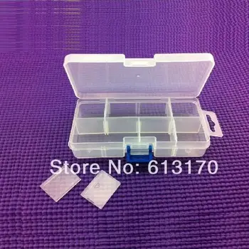

Free shipping Removable 8 grids Clear Empty storage jars jewelry beads display jar pill case electron component box