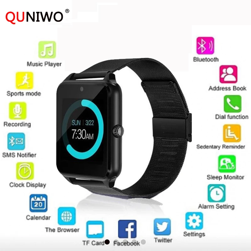 Z60 Smart Watch Men With Bluetooth Phone Call 2G GSM SIM TF Card Camera Smartwatch Android relogio inteligente PK DZ09 Relogio
Z60 Smart Watch Men With Bluetooth Phone Call 2G GSM SIM TF Card Camera Smartwatch Android relogio inteligente PK DZ09 Relogio