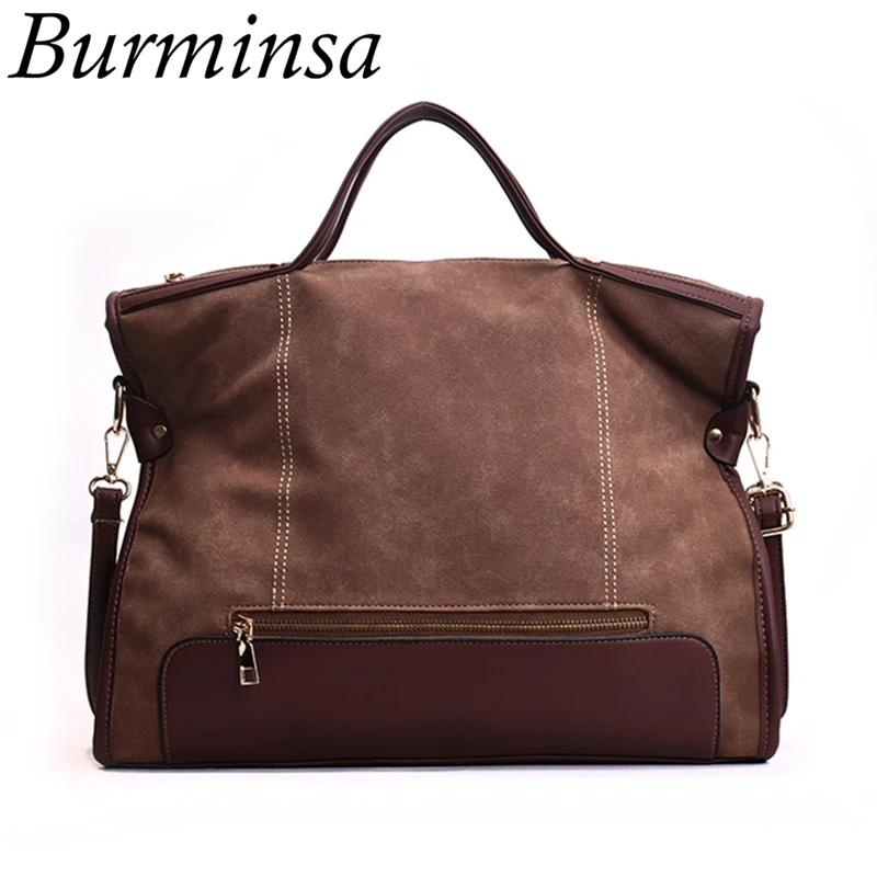 Burminsa Winter Suede Women Handbags Large Capacity Office Ladies Work Bags Patchwork Matte PU Leather Female Shoulder Bags 2019
Burminsa Winter Suede Women Handbags Large Capacity Office Ladies Work Bags Patchwork Matte PU Leather Female Shoulder Bags 2019