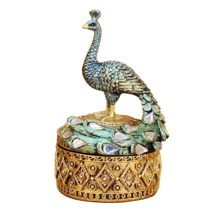 Resin Peacock Model Figurines Resin Home Decoration Miniatures Furnishing Handicraft Articles Peacock Jewelry Box Storage Box
Resin Peacock Model Figurines Resin Home Decoration Miniatures Furnishing Handicraft Articles Peacock Jewelry Box Storage Box