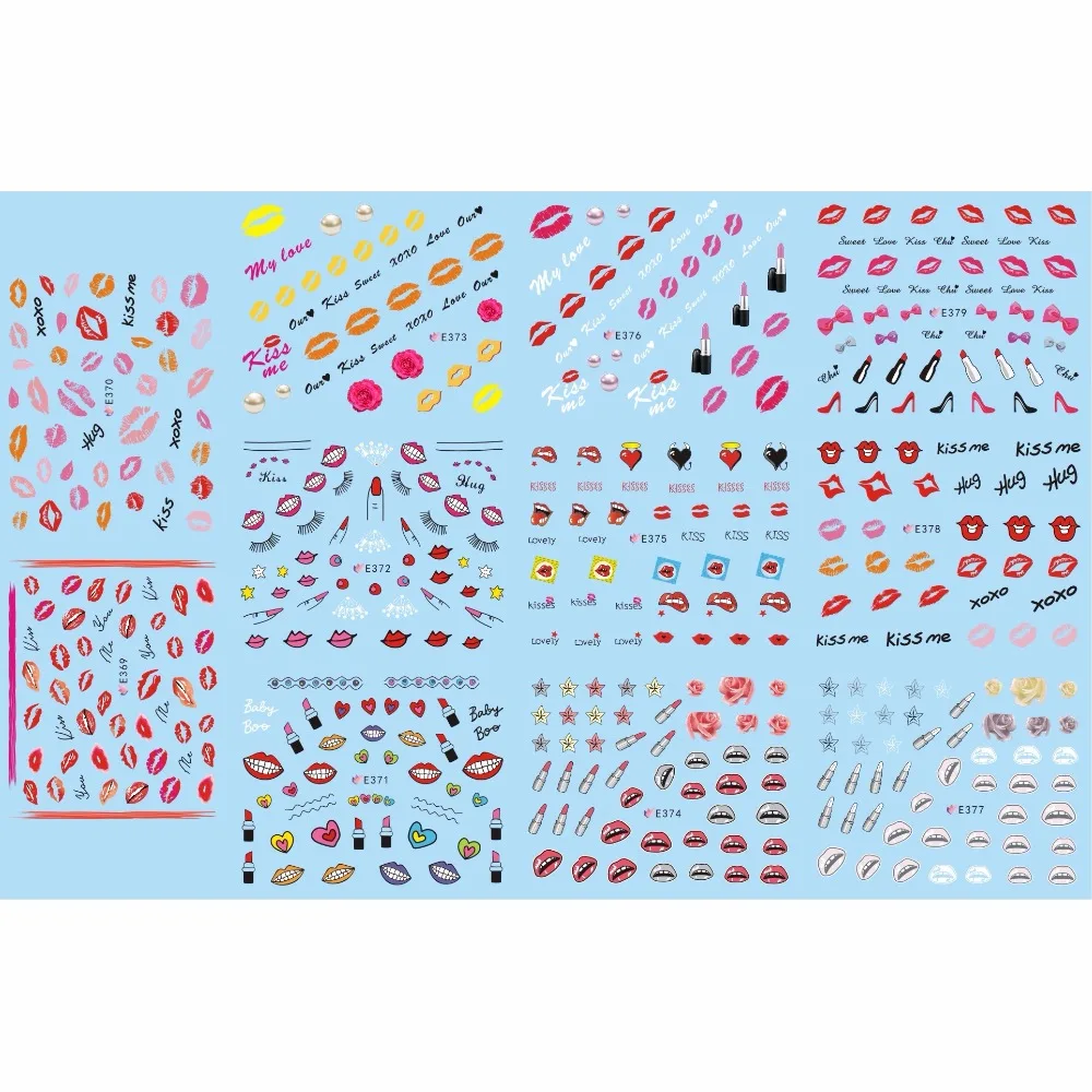11 PCS / LOT SIMULATION SELF-ADHESIVE 3D NAIL TATTOOS STICKER LIPS STICK HIGH HEEL KISS EYE LASH E369-379
11 PCS / LOT SIMULATION SELF-ADHESIVE 3D NAIL TATTOOS STICKER LIPS STICK HIGH HEEL KISS EYE LASH E369-379