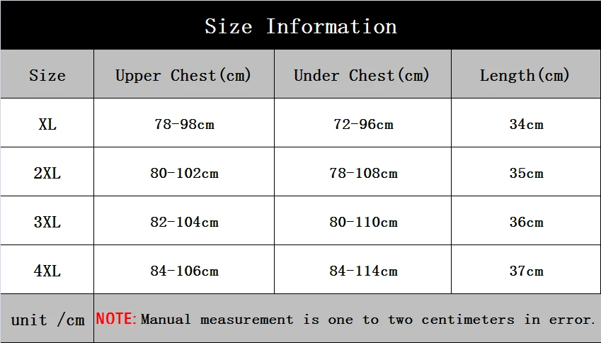Size XL-4XL