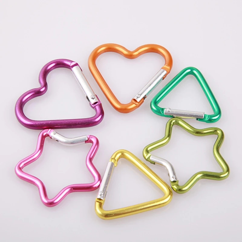 100pcs/lot 5cm Ring Aluminum Star Carabiner Heart shape KeyChain Hook Clip Climbing Camping Outdoor Tool
100pcs/lot 5cm Ring Aluminum Star Carabiner Heart shape KeyChain Hook Clip Climbing Camping Outdoor Tool