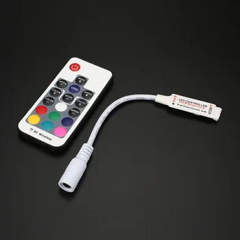 Mini 17 Keys RF Wireless Controller 12A DC5-24V Led Dimmer With 4pin Female DC Socket For 3528 5050 SMD RGB LED Strip Light
Mini 17 Keys RF Wireless Controller 12A DC5-24V Led Dimmer With 4pin Female DC Socket For 3528 5050 SMD RGB LED Strip Light