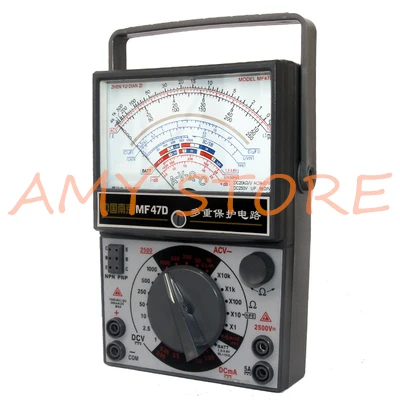 

AC DC Voltmeter Ammeter Ohmmeter Analog Multimeter Black White MF47D