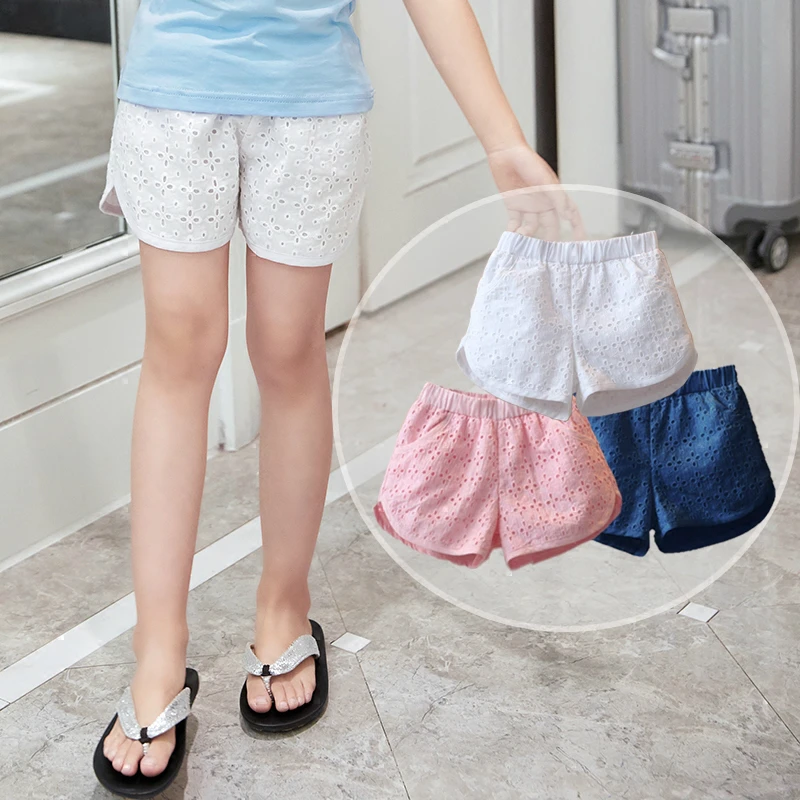 2018 new Girls bow Kids Clothes Girl Fashion Summer Clothing European Brand Style Crochet Shor kids | Мать и ребенок