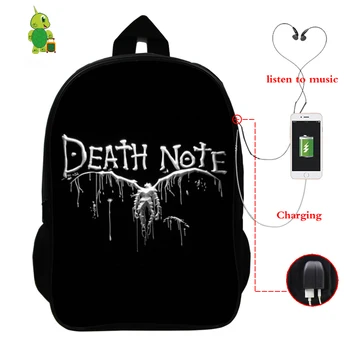Anime Death Note Backpack USB Charge Laptop Backpack Men Women Backpack School Bags for Teenagers Boys Girls Travel Shoulder Bag
Anime Death Note Backpack USB Charge Laptop Backpack Men Women Backpack School Bags for Teenagers Boys Girls Travel Shoulder Bag