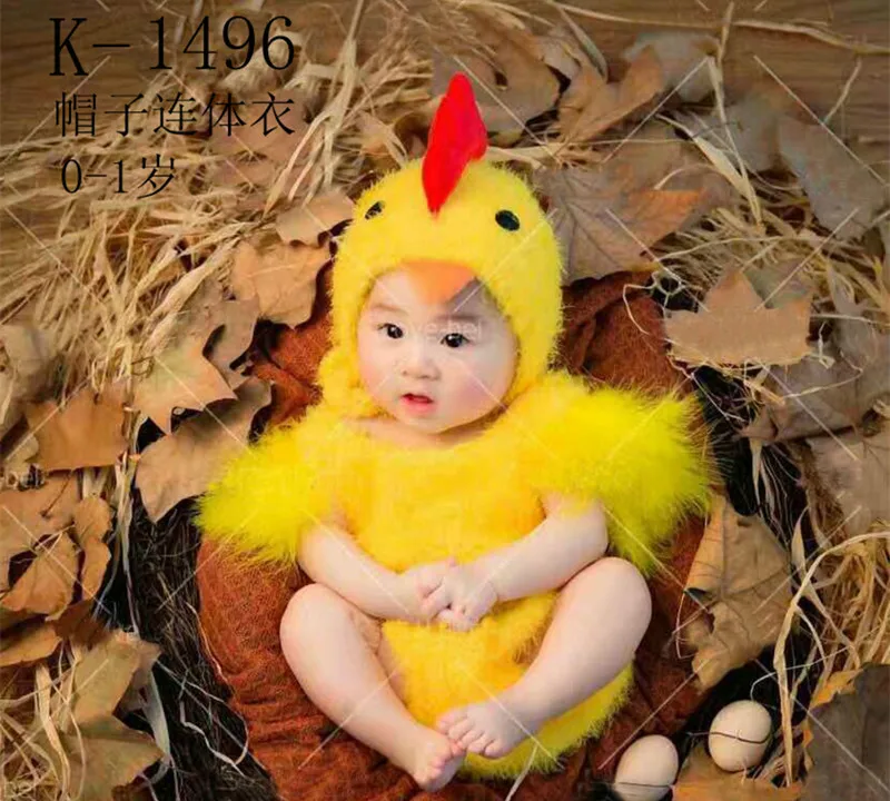 Geel Wit Kleine Kuiken Kip Cosplay Kostuums Voor Kleine Baby Foto