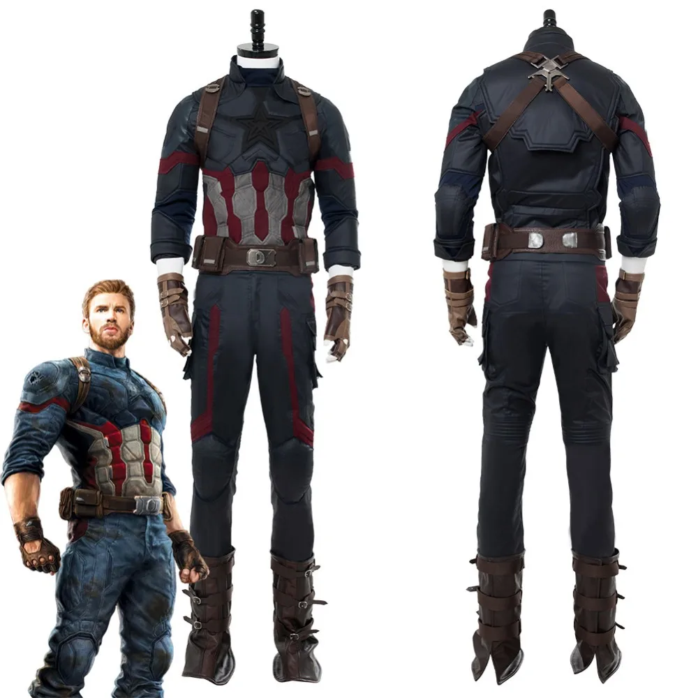 

Avengers: Infinity War Captain America Steve Rogers Cosplay Costume Outfit Halloween Carnival Steven Rogers Cosplay Costumes