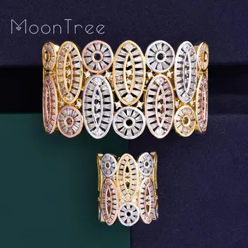 MoonTree Luxury Round Geometry Copper 3 Tone Color Luxury Super AAA Cubic Zirconia Engagement Dubai Naija Bangle And Ring Fashio
MoonTree Luxury Round Geometry Copper 3 Tone Color Luxury Super AAA Cubic Zirconia Engagement Dubai Naija Bangle And Ring Fashio