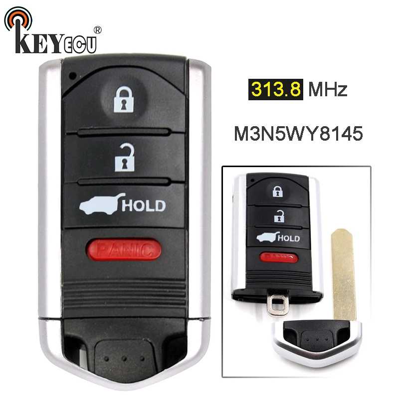 KEYECU 313.8MHz PCF7953/ ID46 FCC: M3N5WY8145 Smart 3+1 4 Button Remote Car Key Fob for Acura ZDX TL 2009 2010 2011 2012 2013
KEYECU 313.8MHz PCF7953/ ID46 FCC: M3N5WY8145 Smart 3+1 4 Button Remote Car Key Fob for Acura ZDX TL 2009 2010 2011 2012 2013