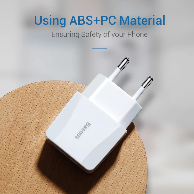 Baseus портативное двойное зарядное устройство USB 5 в 2 1 а для iPhone X 8 7 6 EU Plug быстрое