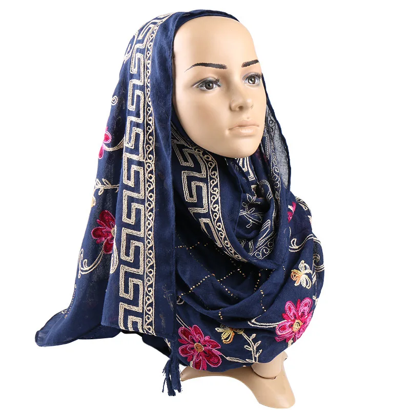 Women Plain Embroider Floral Diamond Cotton Shawl Scarf From Indian High Quality Thick Hijabs and Wraps Pashmina Muslim Snood
Women Plain Embroider Floral Diamond Cotton Shawl Scarf From Indian High Quality Thick Hijabs and Wraps Pashmina Muslim Snood