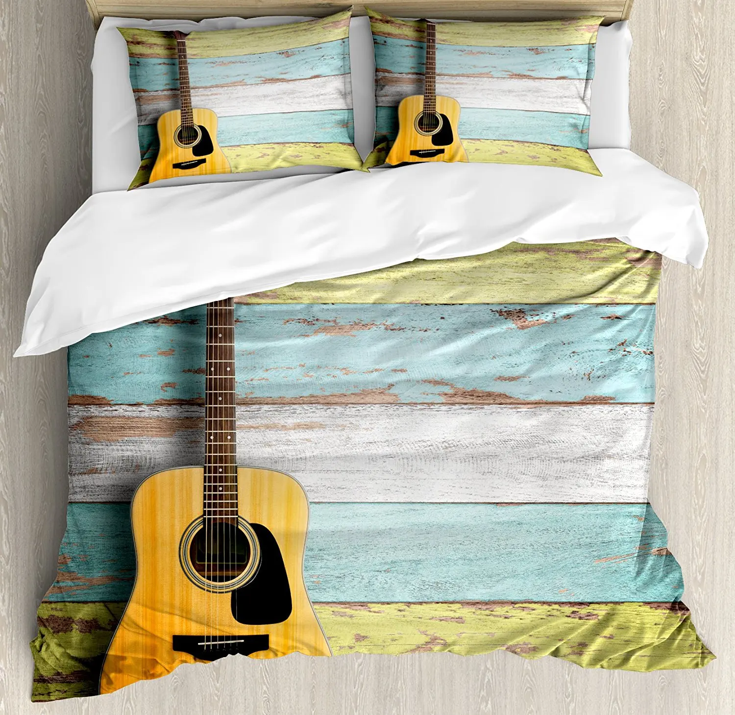 Музыка Декор постельное белье акустической гитары на красочные окрашенные в