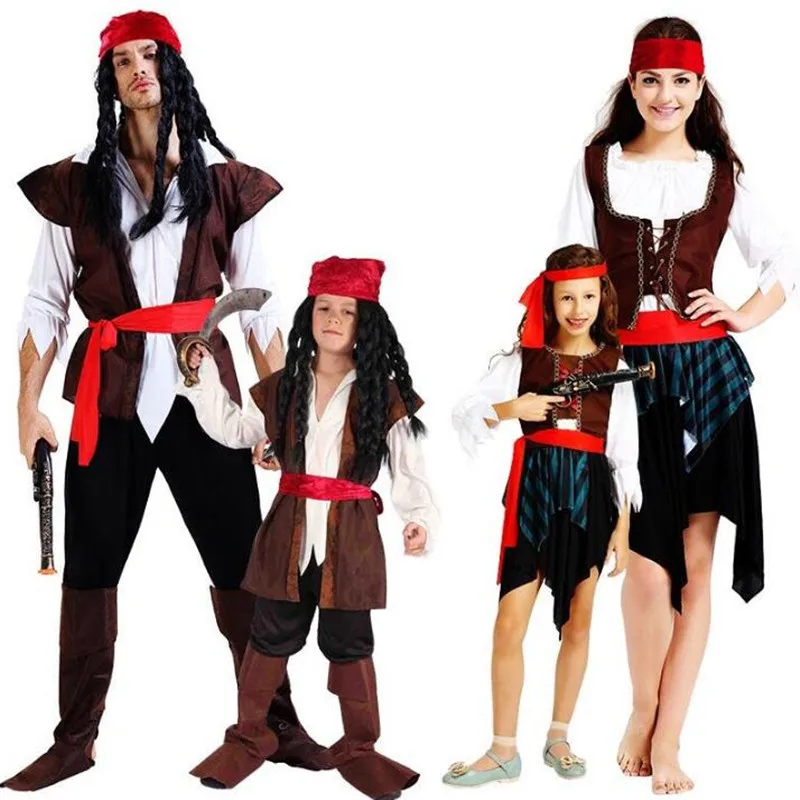 

Children Adults Pirate Costume Boy Girl Women Men Pirates Cosplay Costumes Carnival Party Halloween Christmas