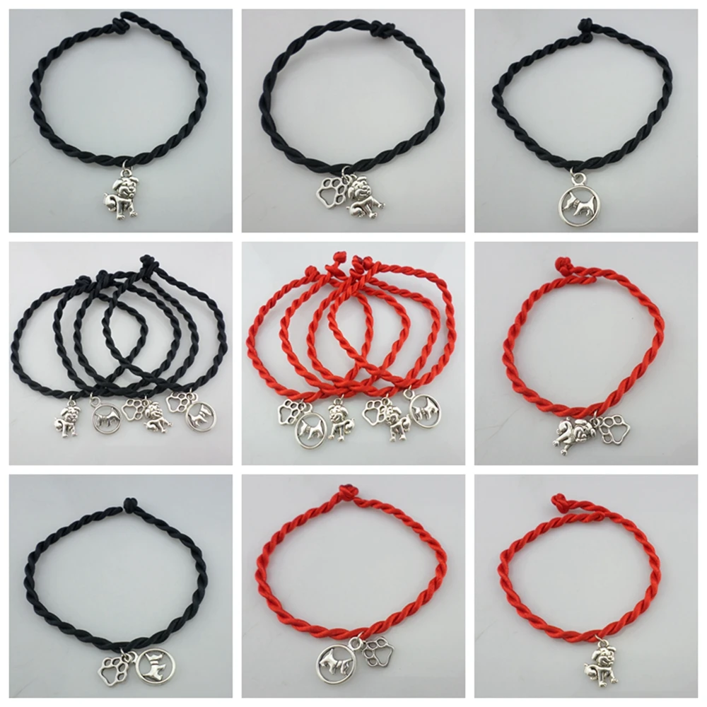 Multiple Style Red Rope Weaved Dog Paw Print Bracelets Pendants Best Friend Bracelets Bangle Pet Lovers DIY Jewelry Gift
Multiple Style Red Rope Weaved Dog Paw Print Bracelets Pendants Best Friend Bracelets Bangle Pet Lovers DIY Jewelry Gift