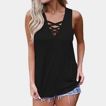 2019 Women Tee Tank Tops Fashion Solid Criss-Cross Casual Tank Female Black Tees Sleeveless Tops Ladies Tanks Femme New Summer
2019 Women Tee Tank Tops Fashion Solid Criss-Cross Casual Tank Female Black Tees Sleeveless Tops Ladies Tanks Femme New Summer