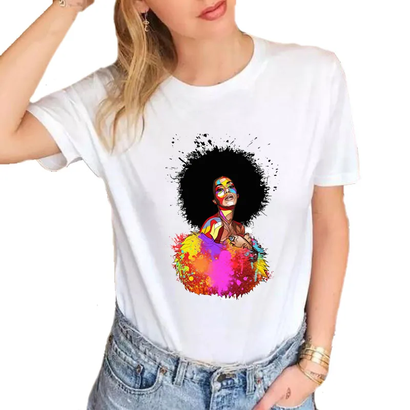 New Summer Fashion Colorful Queen Women T-Shirt Black Girl Melanin female T-shirt Soft Cotton Casual White Tops Tees S1826
New Summer Fashion Colorful Queen Women T-Shirt Black Girl Melanin female T-shirt Soft Cotton Casual White Tops Tees S1826