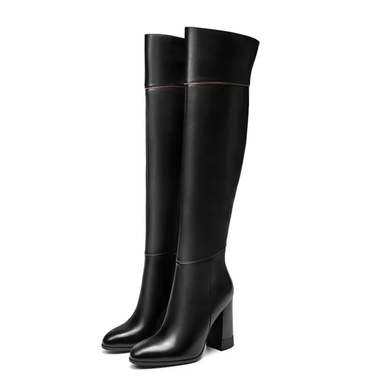 2018 new women's shoes pointed high-heeled women's boots with thick knee boots black ljj 0406
2018 new women's shoes pointed high-heeled women's boots with thick knee boots black ljj 0406