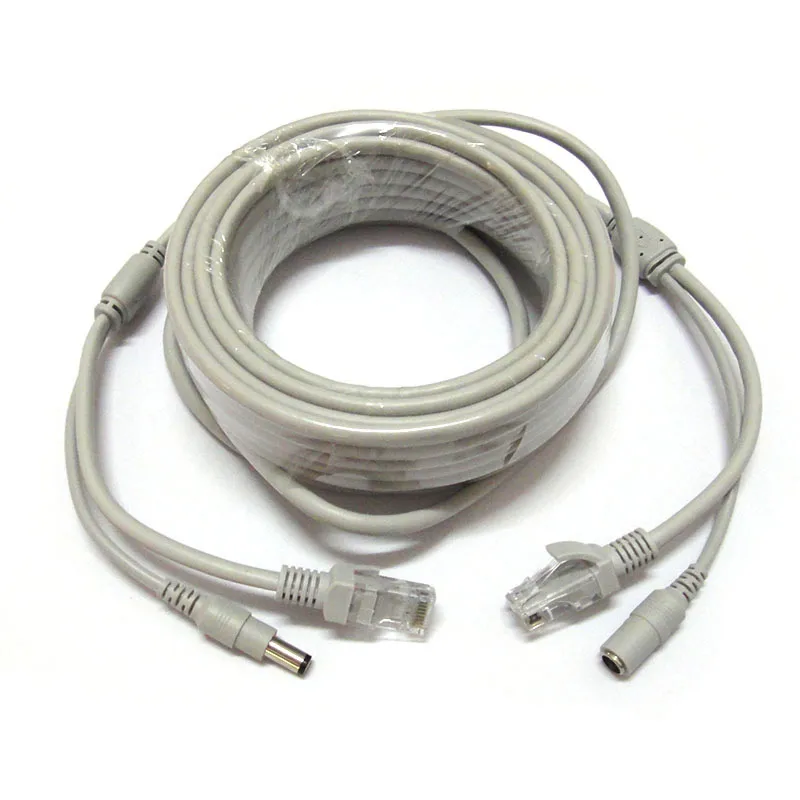

30M 100ft RJ45 Cable + DC 12V Power CAT5/CAT-5e CCTV Extension CCTV network Ethernet Cable For IP Camera NVR System