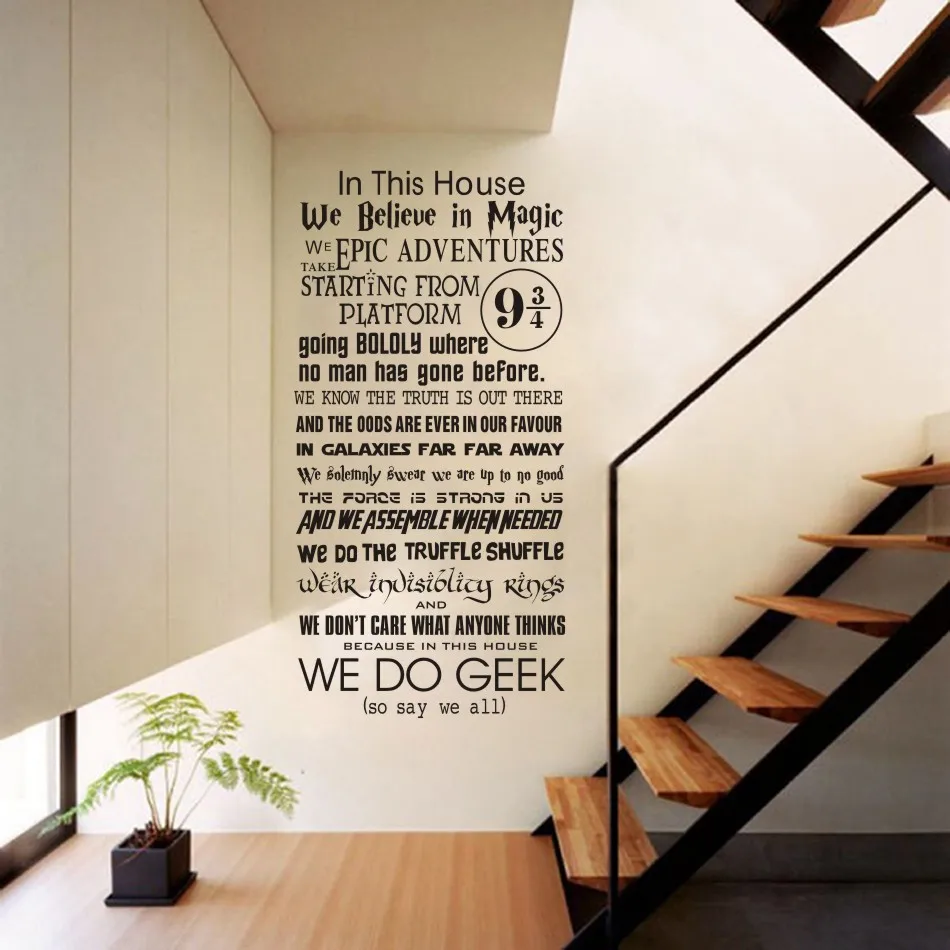 In this house We do Geek Vinyl Wall Sticker Mural Harry Potter Quote Decal Bedroom Decor Living Room Decoration Art Poster W298
In this house We do Geek Vinyl Wall Sticker Mural Harry Potter Quote Decal Bedroom Decor Living Room Decoration Art Poster W298