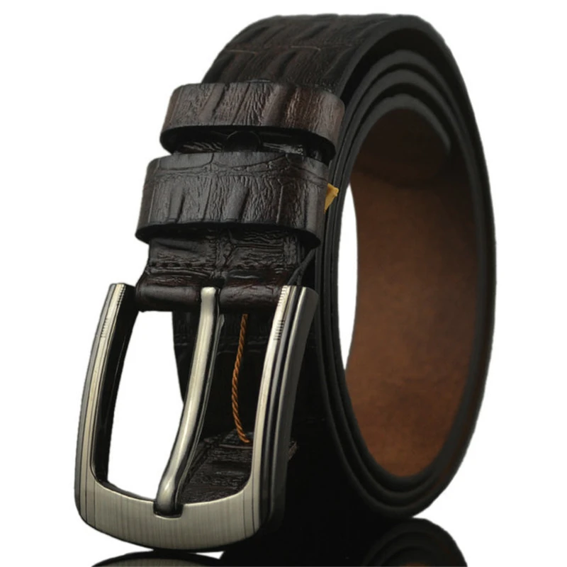 2019 New Men Belts Good Quality Cowhide Leather Waist Straps Alloy Buckle Alligator Pattern Retro Men Belts Leisure Jeans Belt
2019 New Men Belts Good Quality Cowhide Leather Waist Straps Alloy Buckle Alligator Pattern Retro Men Belts Leisure Jeans Belt