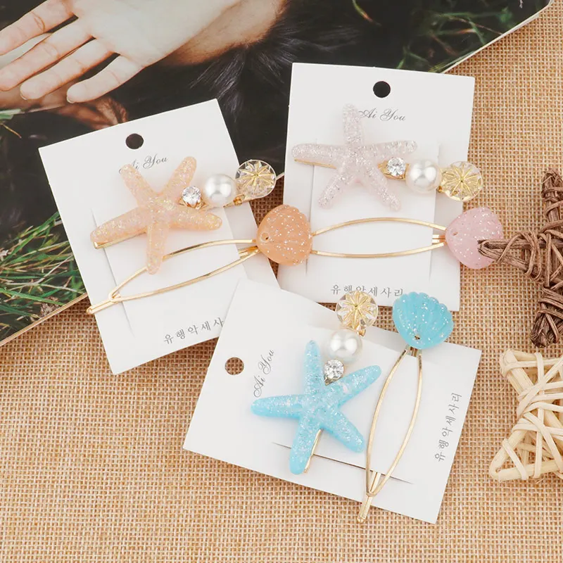 2pc/set New Glitter Starfish Hairpin Asymmetric Sky Blue Beach Shell Girls Hair Clips Pearl Crystal Duckbill Pins Woman Barettes
2pc/set New Glitter Starfish Hairpin Asymmetric Sky Blue Beach Shell Girls Hair Clips Pearl Crystal Duckbill Pins Woman Barettes