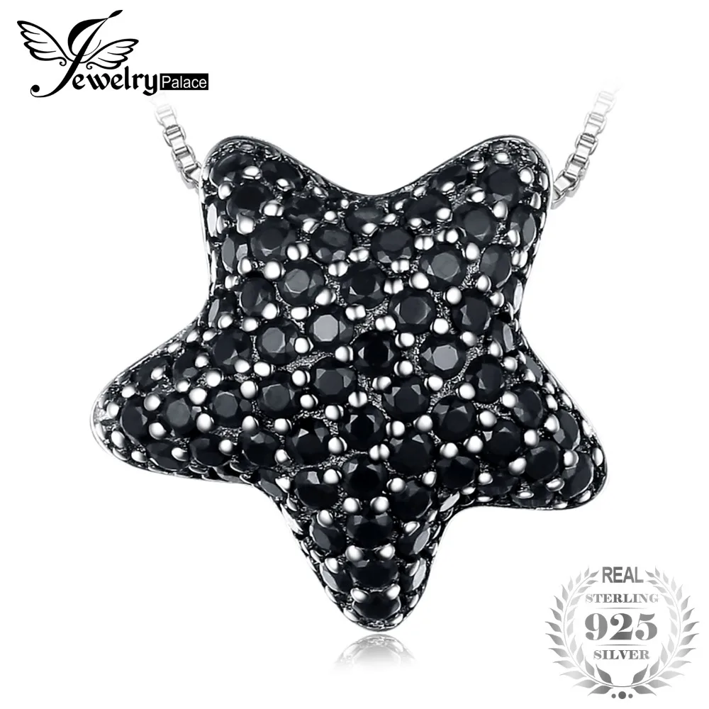 

JewelryPalace Star 0.6ct Genuine Spinel Pave Pendant 925 Sterling Silver Romantic Jewelry Not Include A Chain gift for women
