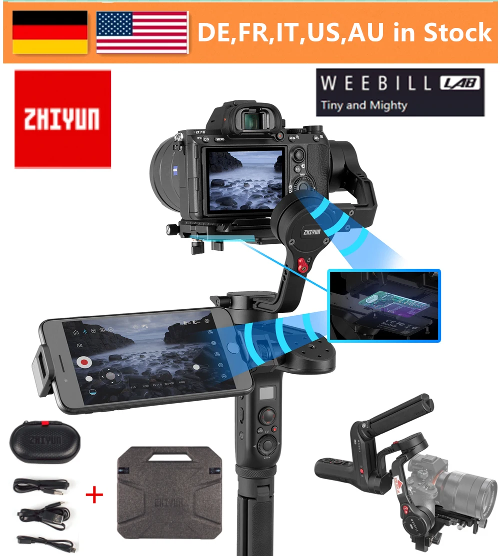 Zhiyun WEEBILL LAB 3-Axis Handheld Gimbal Stabilizer for Almost All Mirrorless Cameras,Smartphone,Max support 3KG
Zhiyun WEEBILL LAB 3-Axis Handheld Gimbal Stabilizer for Almost All Mirrorless Cameras,Smartphone,Max support 3KG