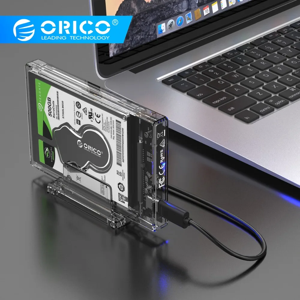 ORICO 2.5 inch Transparent Enclosure USB3.0 Hard Drive Case with Stand 5Gbps HDD Case USB C Hard Drive Case Support 10Gbps UASP
ORICO 2.5 inch Transparent Enclosure USB3.0 Hard Drive Case with Stand 5Gbps HDD Case USB C Hard Drive Case Support 10Gbps UASP
