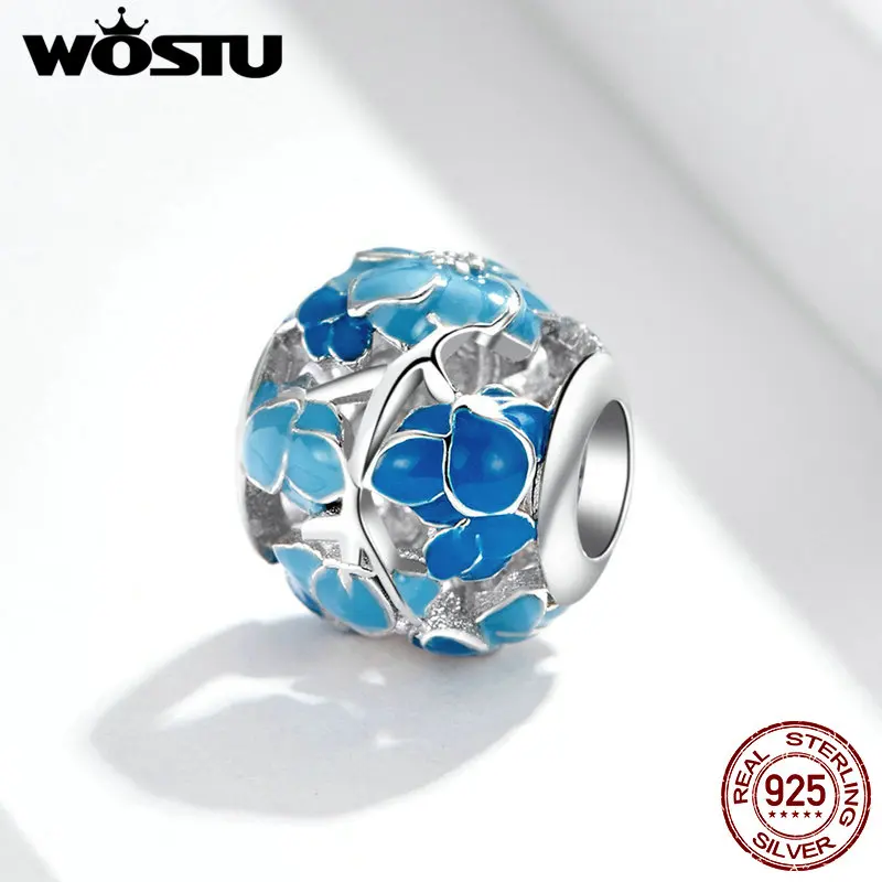 WOSTU Blue Blossom Flowers Beads 100% 925 Sterling Silver Charm Fit Original Bracelet Pendant Fashion Jewelry Making FNC087
WOSTU Blue Blossom Flowers Beads 100% 925 Sterling Silver Charm Fit Original Bracelet Pendant Fashion Jewelry Making FNC087