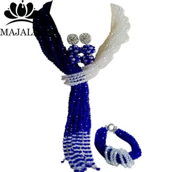 Majalia Classic Nigerian Wedding African Jewelery Set Royal blue and Clear ab Crystal Necklace Bride Jewelry Sets 8JU019
Majalia Classic Nigerian Wedding African Jewelery Set Royal blue and Clear ab Crystal Necklace Bride Jewelry Sets 8JU019