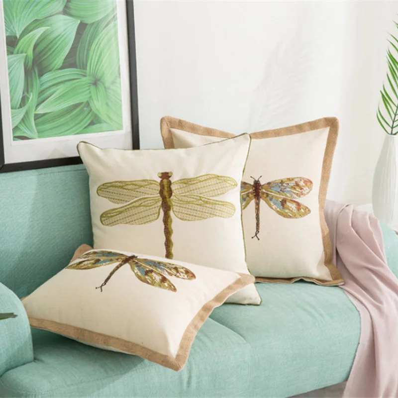 Cushion Cover Embroidery Dragonfly Housse De Coussin Cojines Decorativos Pillow Cover Pillowcase Coussin De Salon Almofadas
Cushion Cover Embroidery Dragonfly Housse De Coussin Cojines Decorativos Pillow Cover Pillowcase Coussin De Salon Almofadas