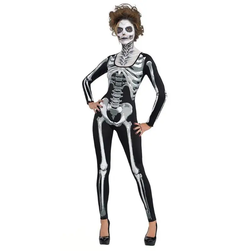 Halloween Performance Romper Bodysuit Fashion Women Skeleton Print Long Sleeve O-Neck Basic Cotton Slim Fit Women Jumpsuit
Halloween Performance Romper Bodysuit Fashion Women Skeleton Print Long Sleeve O-Neck Basic Cotton Slim Fit Women Jumpsuit