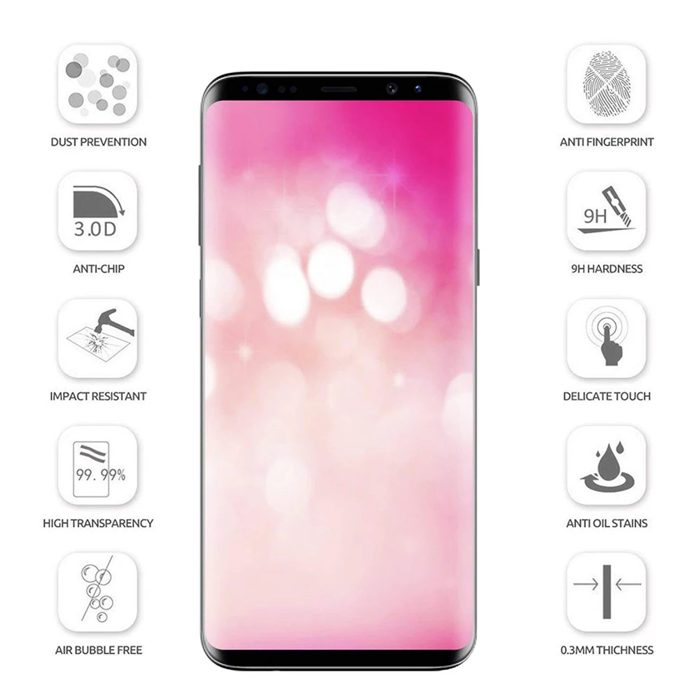 for Samsung Galaxy S9 Plus Tempered Film Full Screen Curved for Samsung Galaxy S9 Plus Tempered Film Full Screen Curved