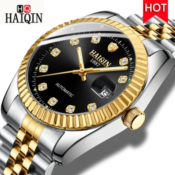 HAIQIN New Luxury Men Mechanical Watch Fashion Design Wristwatch Automatic Self-Wind Watch Men Calendar Clock Relogio Masculino
HAIQIN New Luxury Men Mechanical Watch Fashion Design Wristwatch Automatic Self-Wind Watch Men Calendar Clock Relogio Masculino