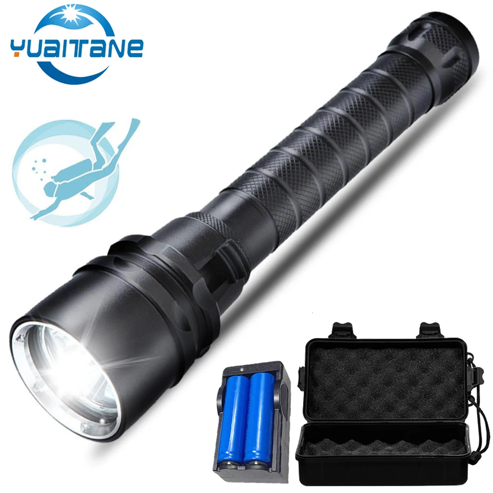 15000lums Diving For Flashlight Torch L2/T6 Dive torch 200M Underwater Waterproof led Flashlights Lantern use 2*18650 battery
15000lums Diving For Flashlight Torch L2/T6 Dive torch 200M Underwater Waterproof led Flashlights Lantern use 2*18650 battery