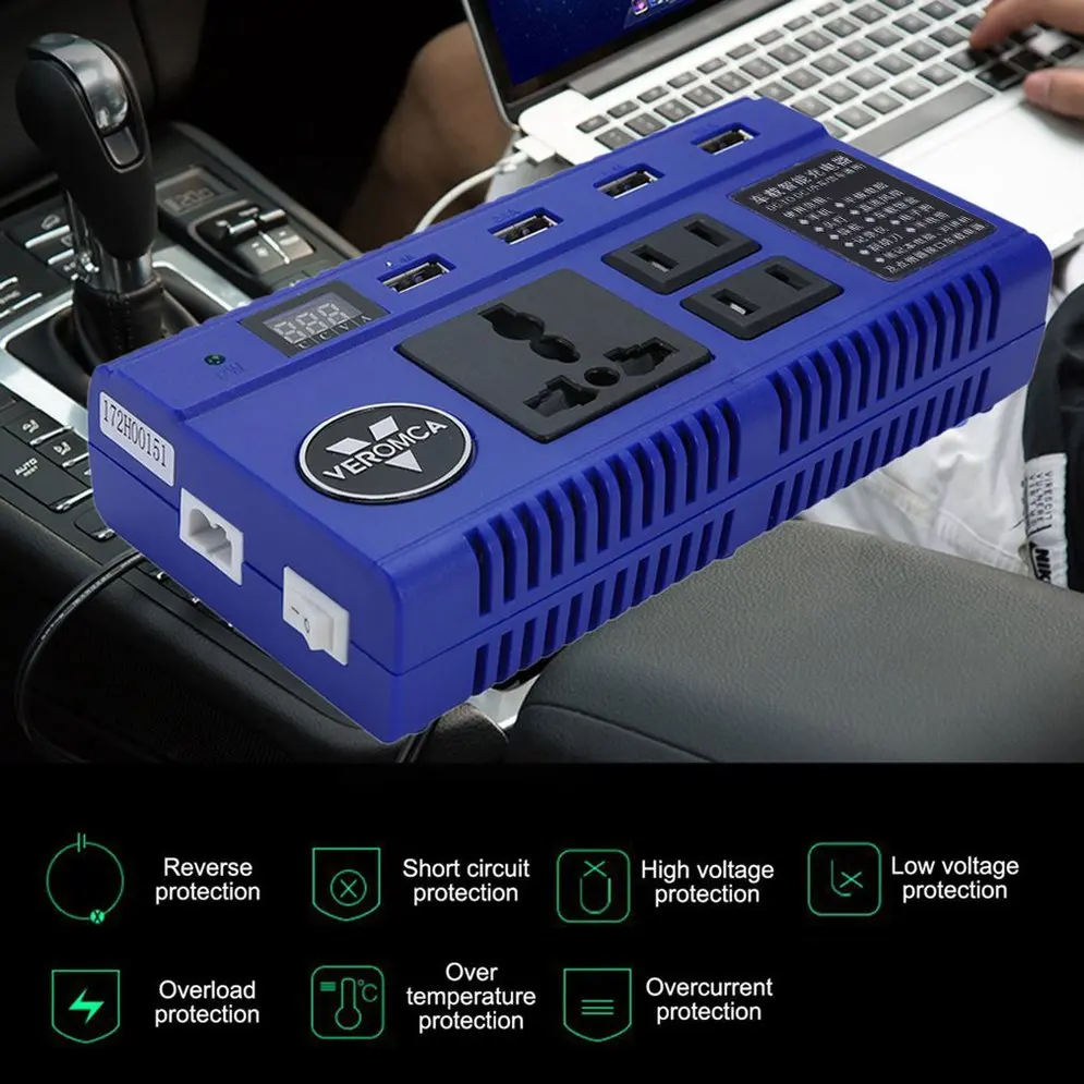 Portable Car Auto Power Inverter Converter 4 Port USB Charger Smart Power Strip Inverter with LED Display
Portable Car Auto Power Inverter Converter 4 Port USB Charger Smart Power Strip Inverter with LED Display