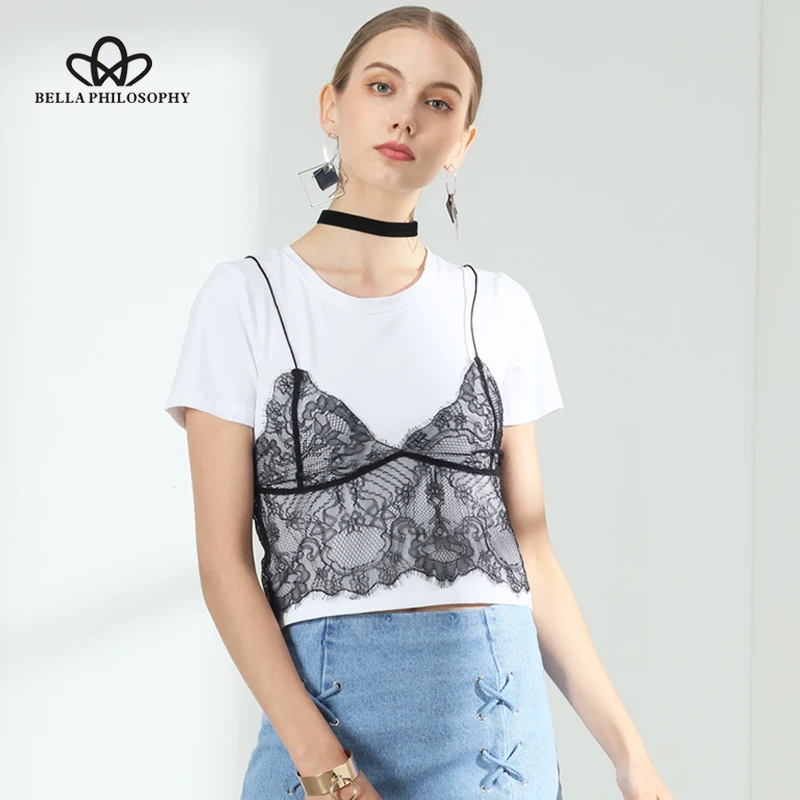 Bella Philosophy 2019 spring summer lace cami short sleeve cotton shirt 2 pcs slim
Bella Philosophy 2019 spring summer lace cami short sleeve cotton shirt 2 pcs slim